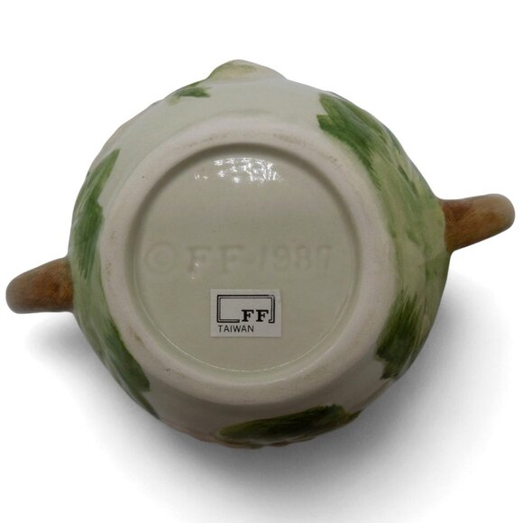 FITZ and FLOYD Hibiscus Floral Sugar and Creamer Set 1987 Vintage - Picture 10 of 11